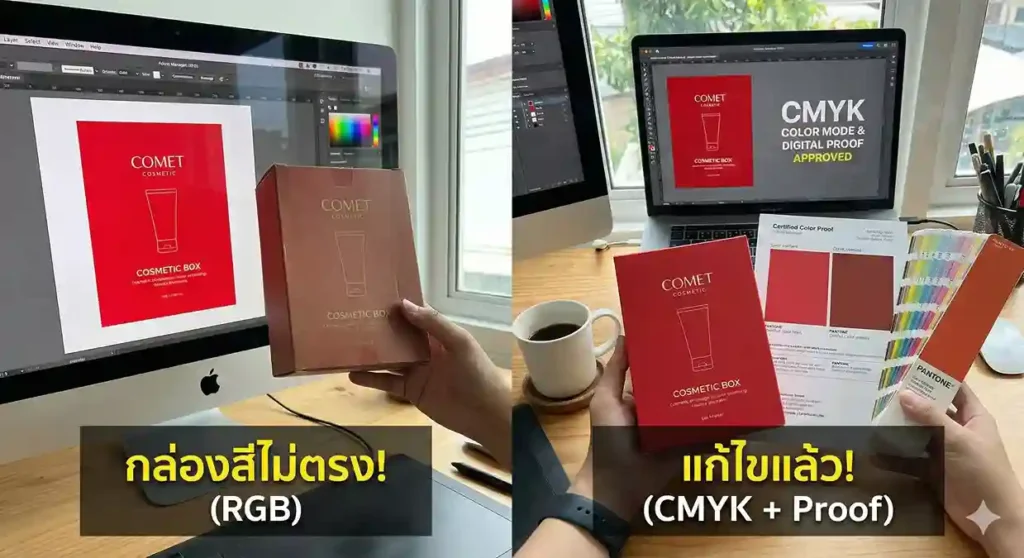 กล่องสีไม่ตรง